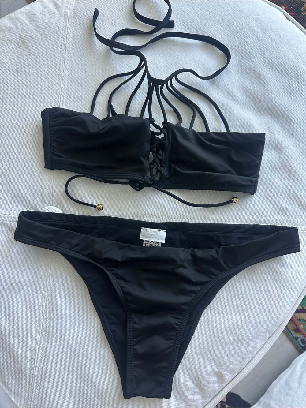 OndadeMar Black Bikini Straps NWOT
